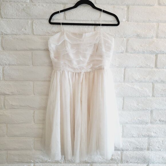 CeCe by Cynthia Steffe Tulle Fit & Flare Dress 154713 Women's Ivory BRIDAL SZ12 - Picture 3 of 12